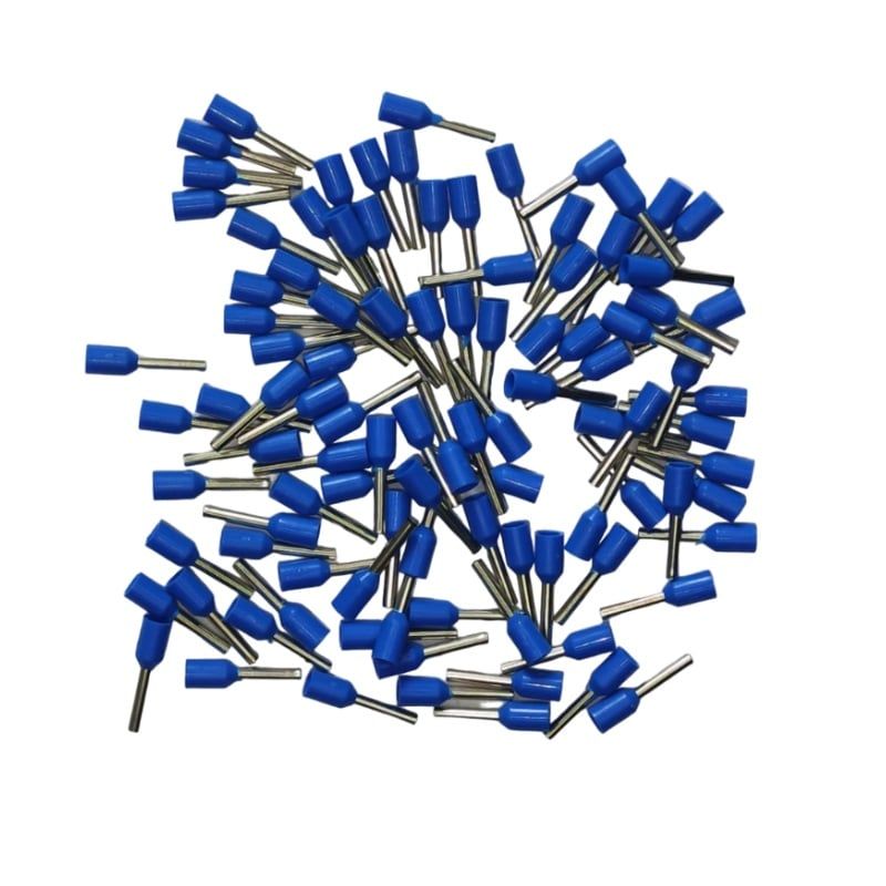 GENERICO - 100pcs Terminal Pin Tubular Cable Calibre 22AWG E0508 AZUL
