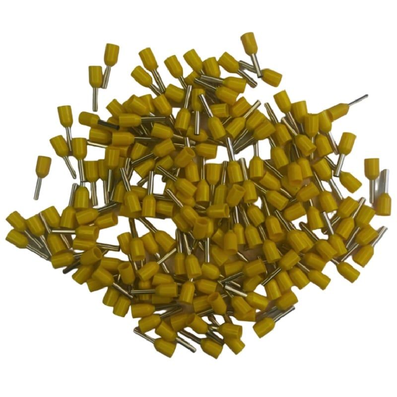 GENERICO - 100pcs Terminal Pin Tubular Cable Calibre 14AWG E2508 AMARILLO
