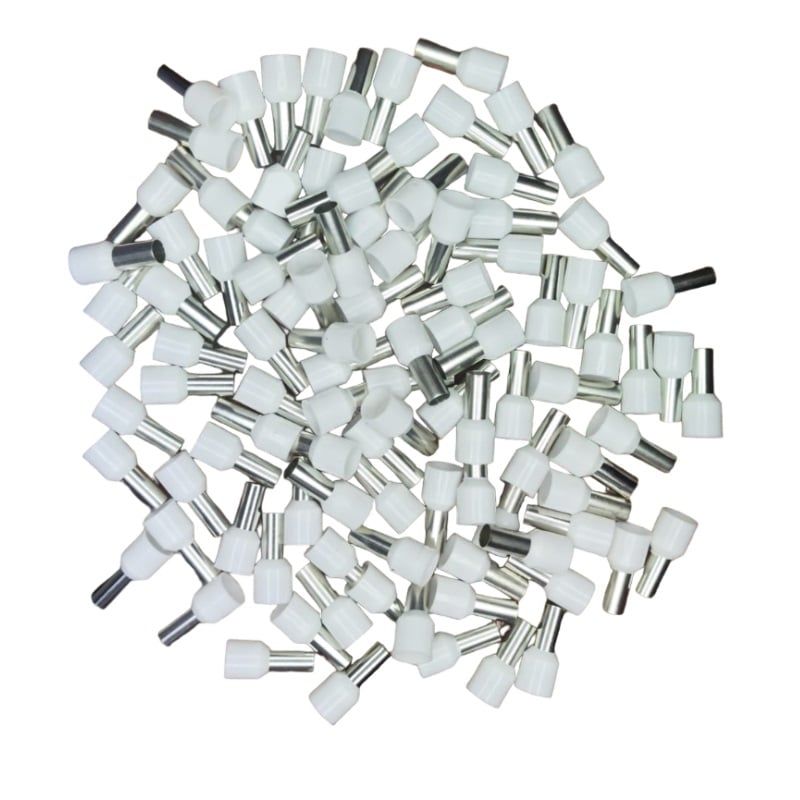 GENERICO - 100pcs Terminal Pin Tubular Cable Calibre 8AWG E1012 BLANCO