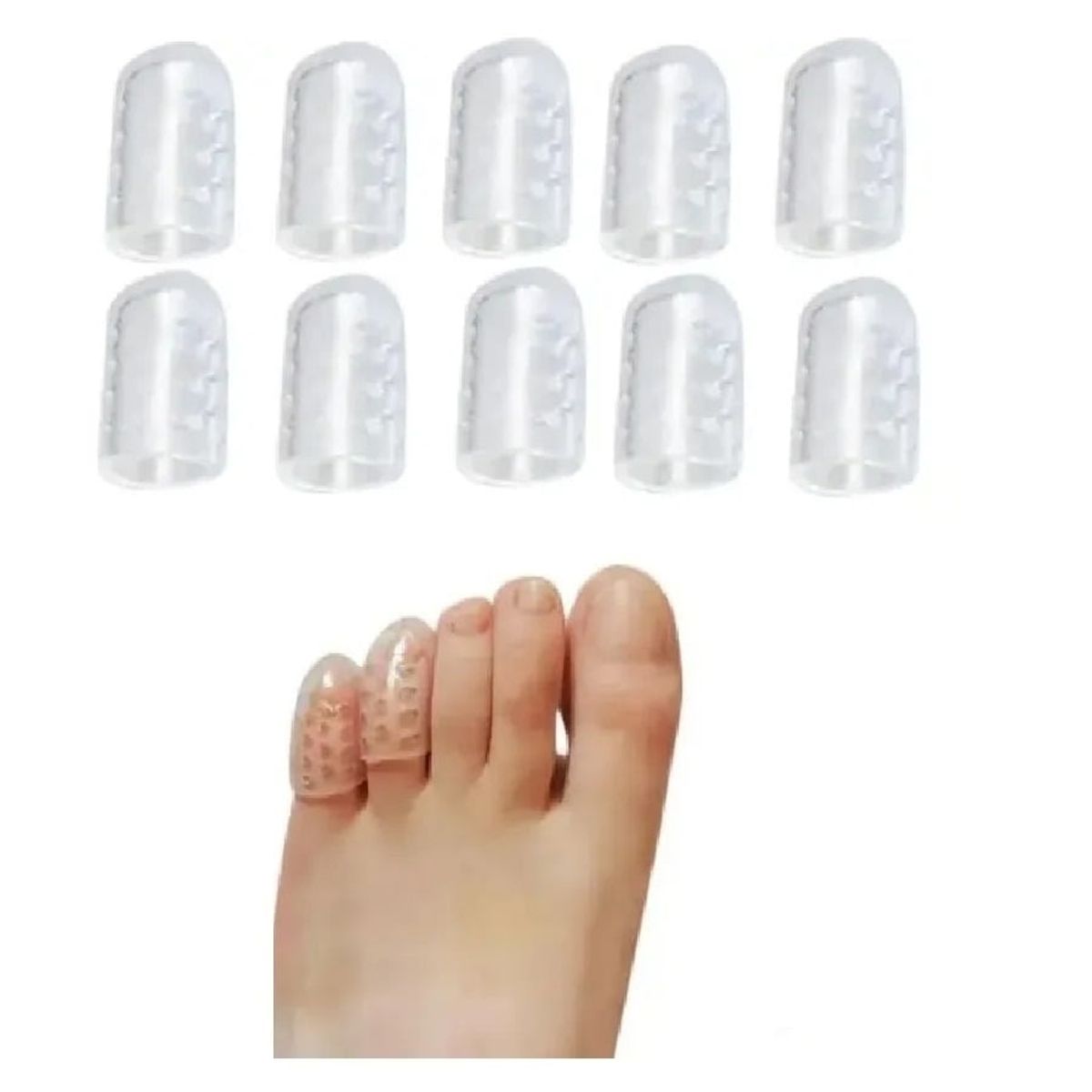 GENERICO - Protector silicona dedos pies cuidado callos ampollas x 10 unds.