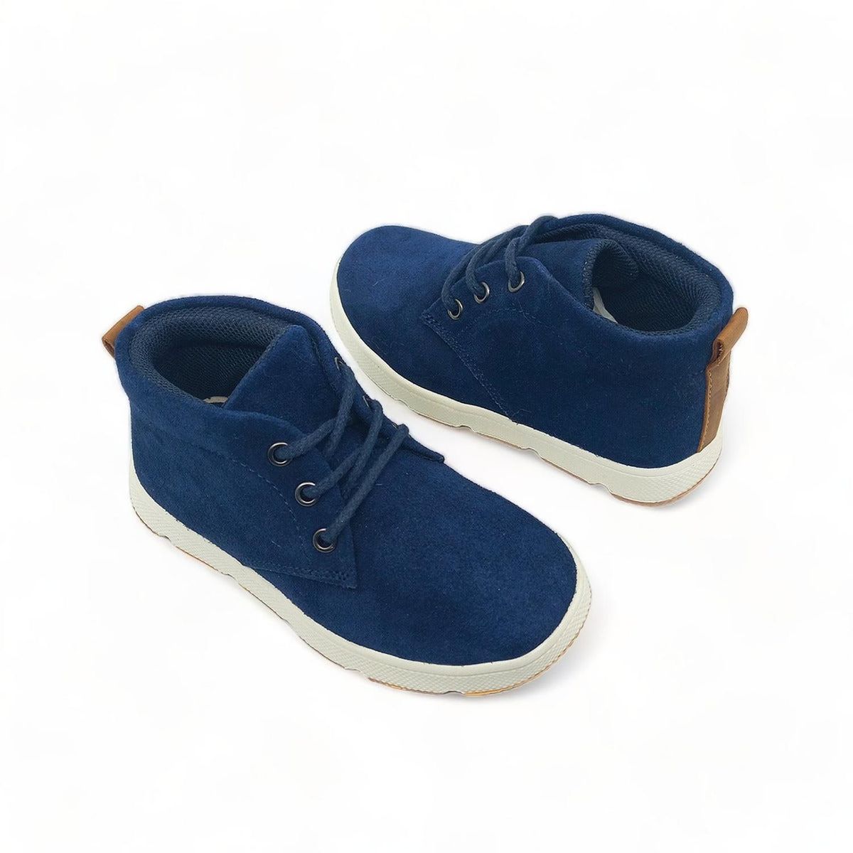 PAPOS - Botines Niños Manny Azul - 100% Cuero.