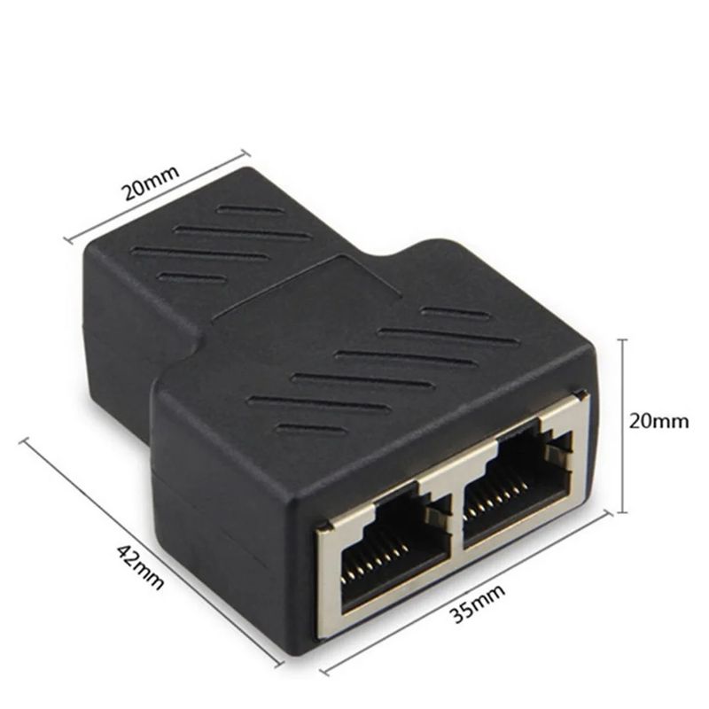 GENERICO - Conector Adaptador Splitter Divisor De Rj45 A 2 Conectores
