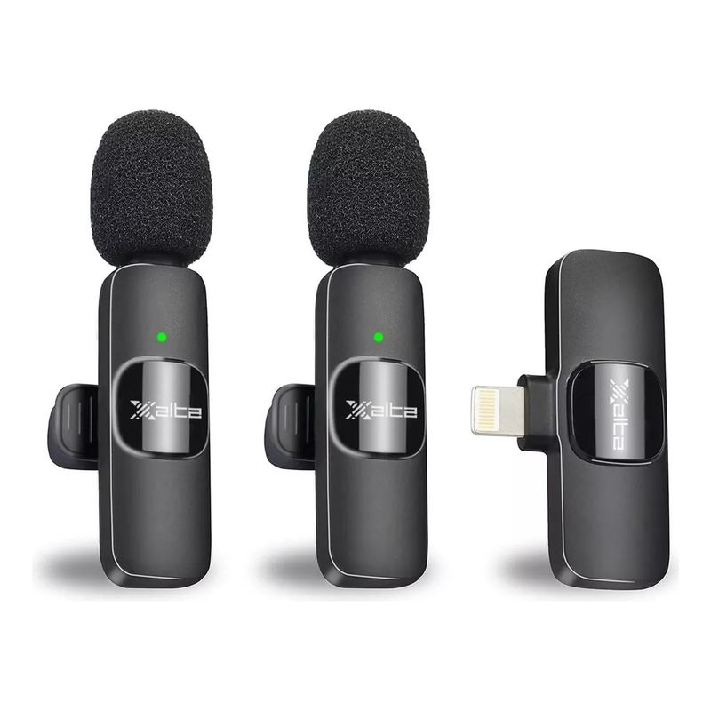 XALTA - Micrófono Inalámbrico 2 En 1 De Solapa Para iPhone O iPad
