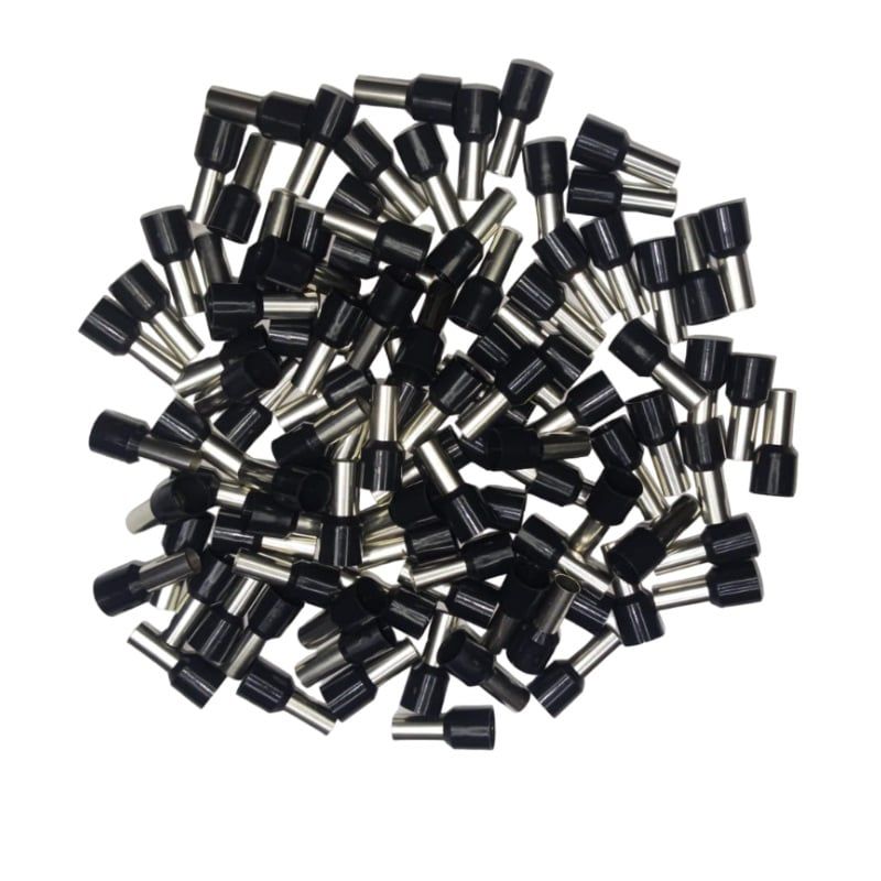 GENERICO - 100pcs Terminal Pin Tubular Cable Calibre 6AWG E1612 NEGRO