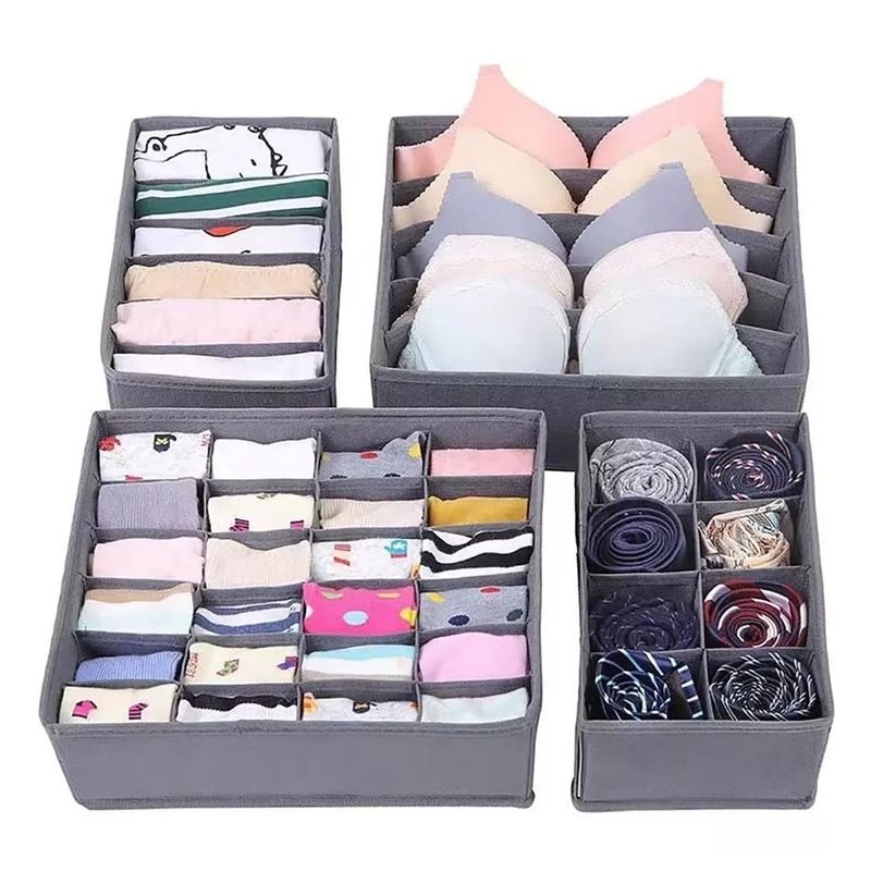 GENERICO - Organizador Plegable para Ropa Interior x 4 Pzas - Ideal para Cajones