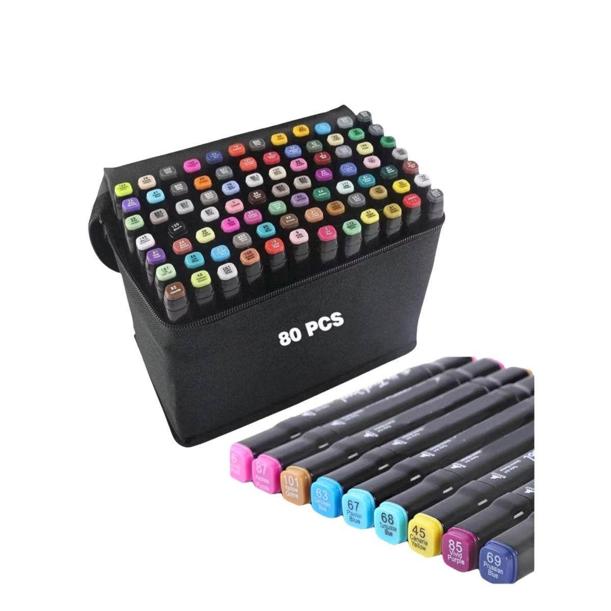 GENERICO - Set de 80 Marcadores de Doble Punta Touch -Colores Vibrantes