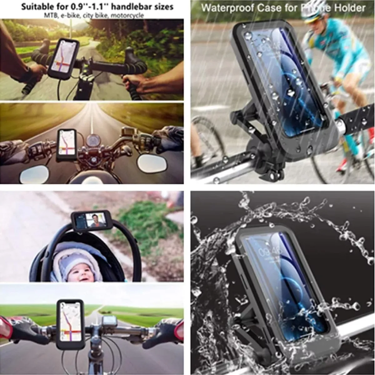 GENERICO - Soporte Estuche Impermeable para Celular y GPS en Moto