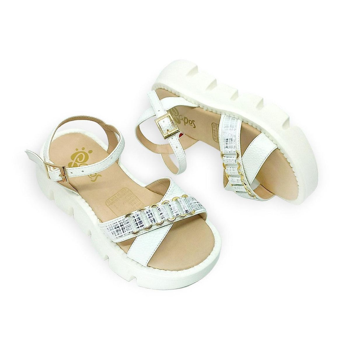 PAPOS - Sandalias para Niñas Brillo Urbano Teen