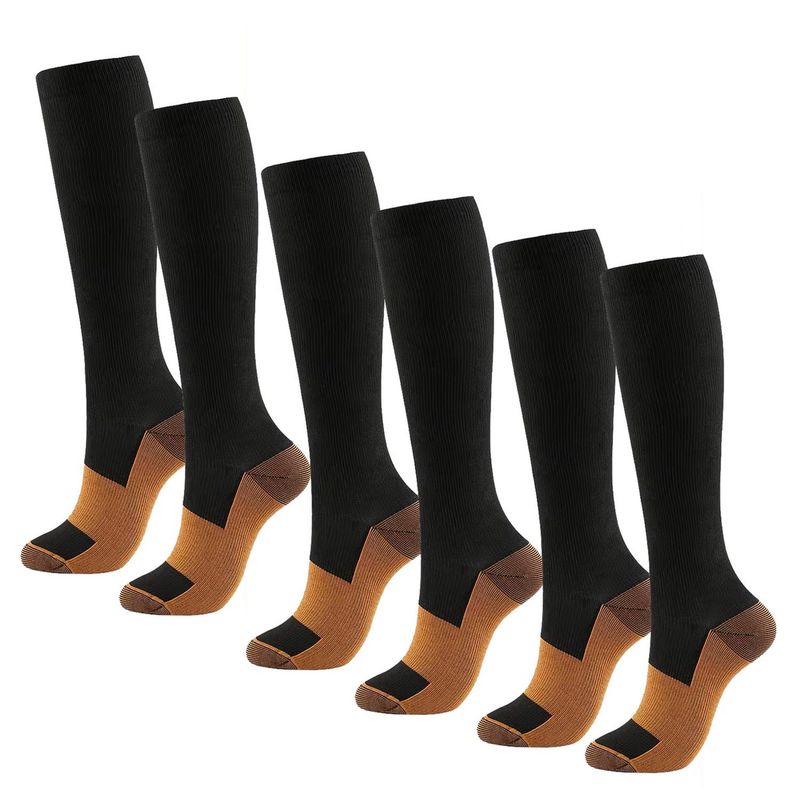 VITALIA TECHNOLOGY - Medias de Compresion Vitalia Mujer Hombre 20-30 mmHg Set x 3 - Negro - L/XL-.-
