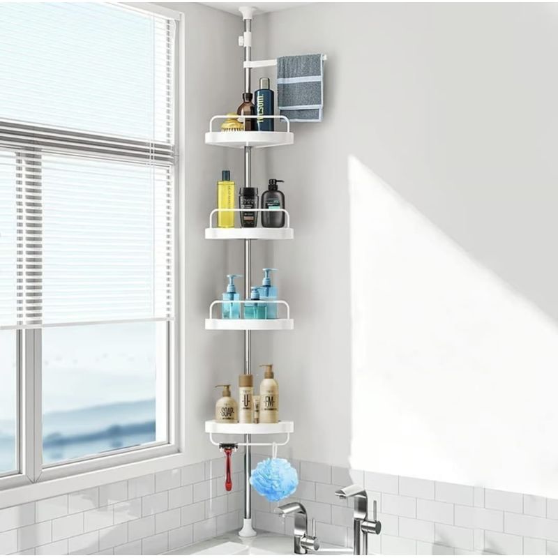GENERICO - Organizador Esquinero Multifuncional Ducha Y Baño 4 Niveles Practico