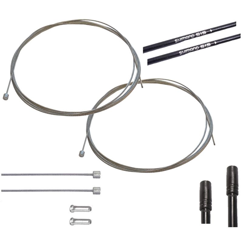 SHIMANO - Kit Cable Funda Bicicleta Shimano Cambio Guaya Terminal 8pcs