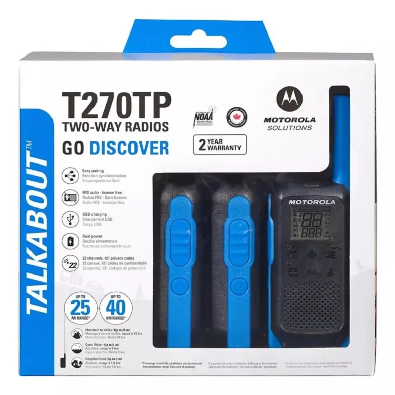 MOTOROLA - 3 Radios Motorola T270tp Walkie Talkie Talkabout