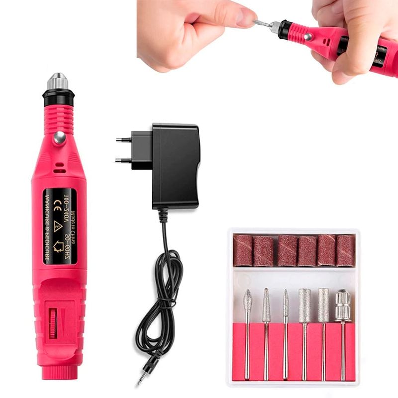 GENERICO - Kit Pulidor De Uñas Electrico Removedor Acrilico Manicure