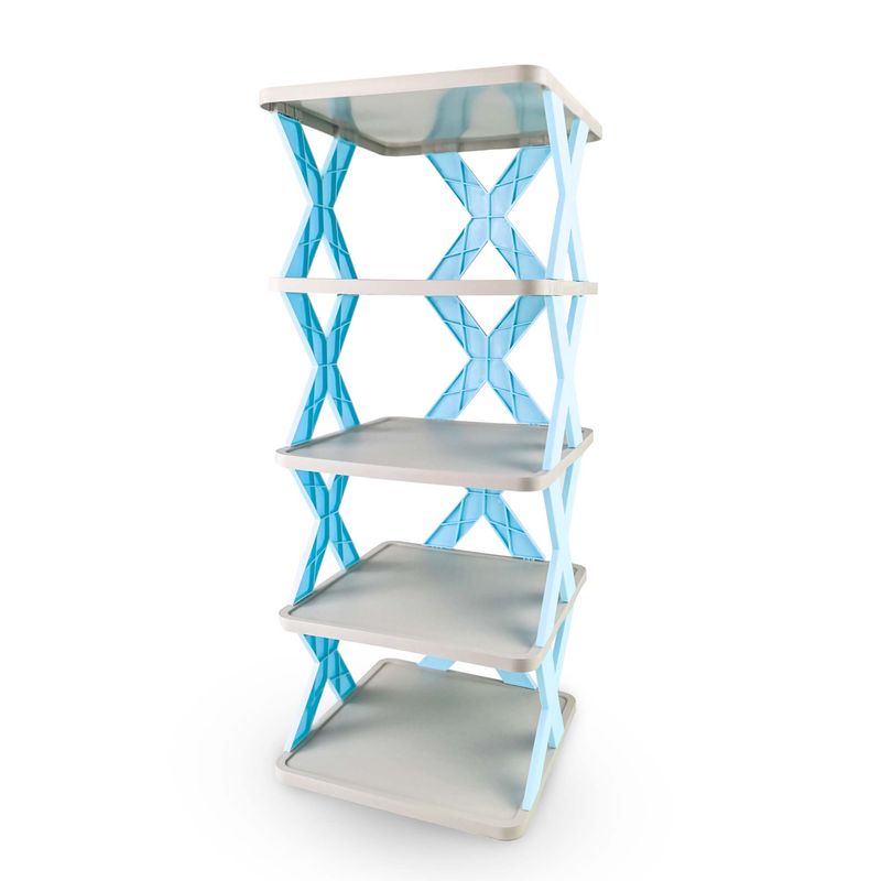 ENERGY PLUS - Porta Zapatos en 5 Niveles Zapatero Moderno Organizador Azul