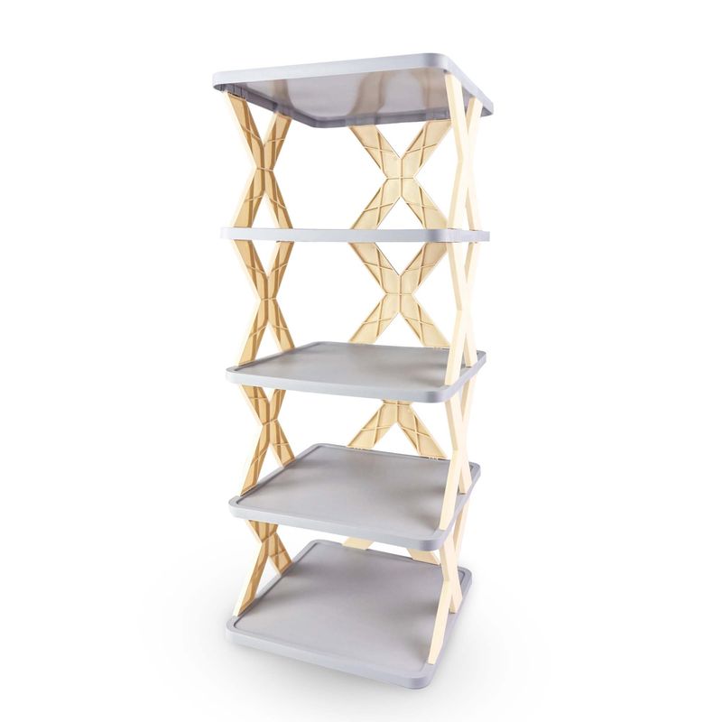 ENERGY PLUS - Porta Zapatos en 5 Niveles Zapatero Moderno Organizador Beige