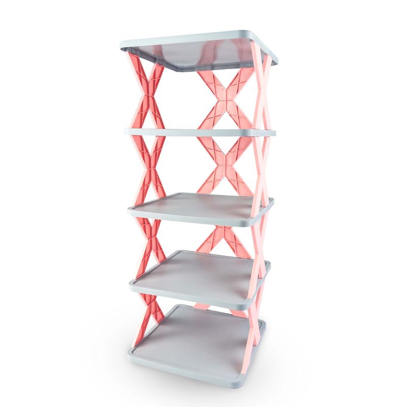ENERGY PLUS - Porta Zapatos en 5 Niveles Zapatero Moderno Organizador Rosa