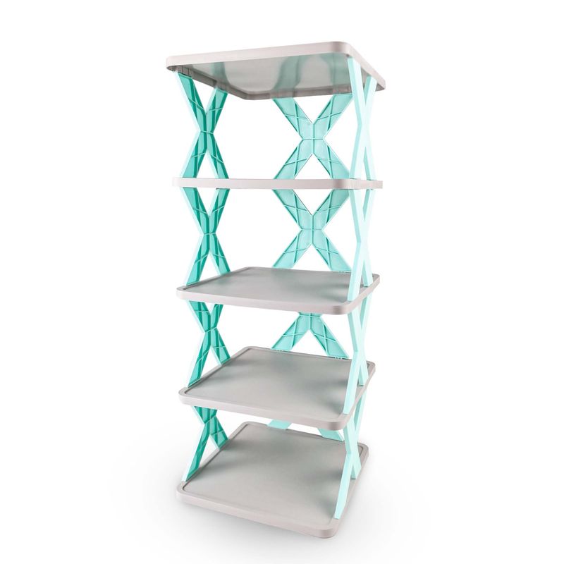 ENERGY PLUS - Porta Zapatos en 5 Niveles Zapatero Moderno Organizador Verde
