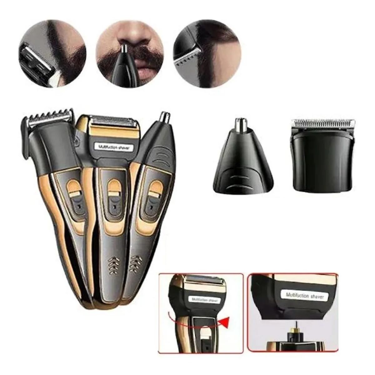 GENERICO - Maquina Afeitar Electrica Recargable 3 En 1 Geemy