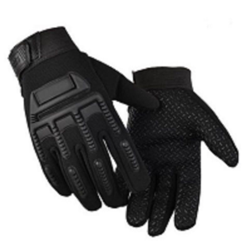 GENERICO - Guante Dedo Largo Antideslizante Negro Ciclismo Moto_.