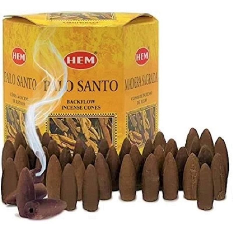 HEM - Incienso Hem Conos De Reflujo Aroma Palo Santo Caja x 40 - Amatista Boutique