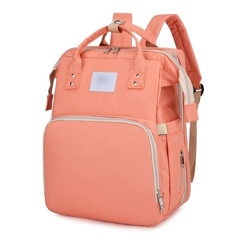 BEBITOS - Pañalera Funcional  8 Un 1 Cuna Y Morral Impermeable salmon