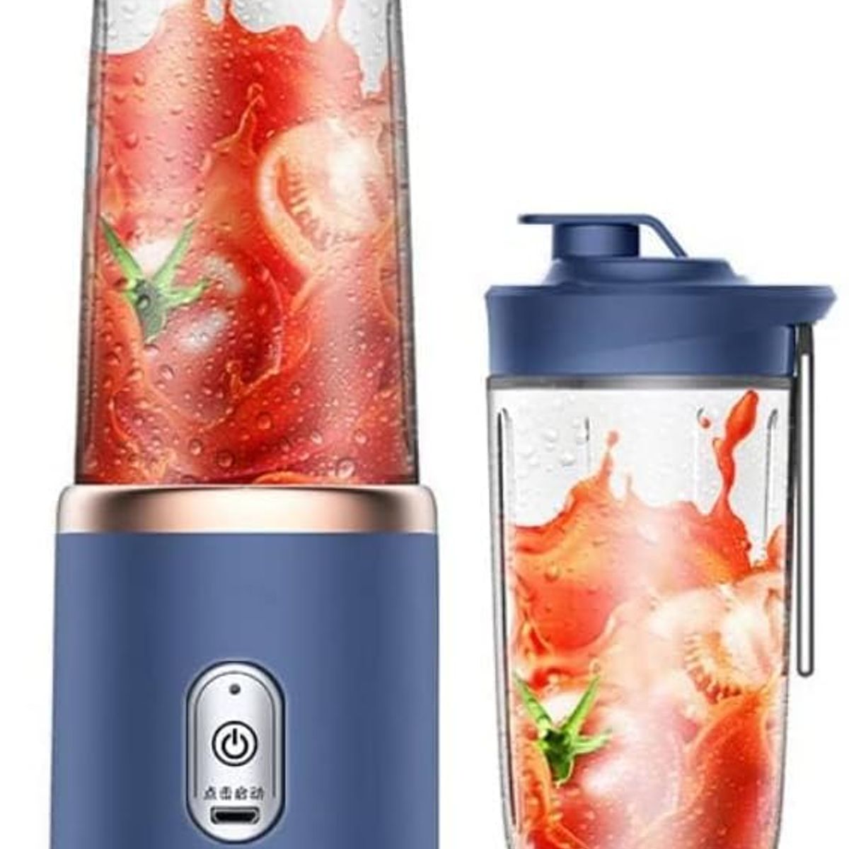 GENERICO - Licuadora Automática de 6 cuchillas Portátil Carga USB Azul