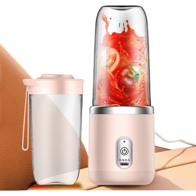 GENERICO - Licuadora Automática de 6 cuchillas Portátil Carga USB Rosa