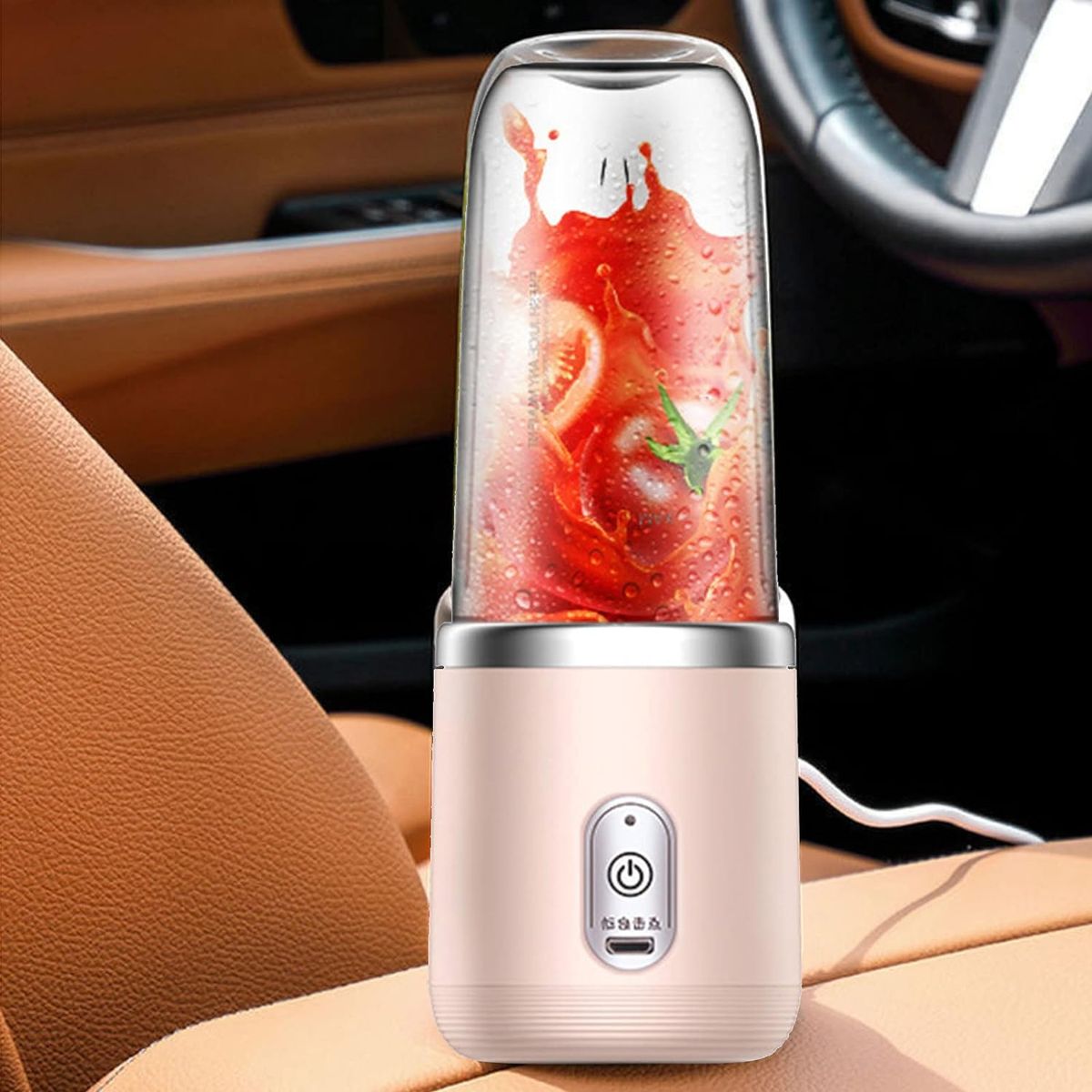 GENERICO - Licuadora Automática de 6 cuchillas Portátil Carga USB Rosa