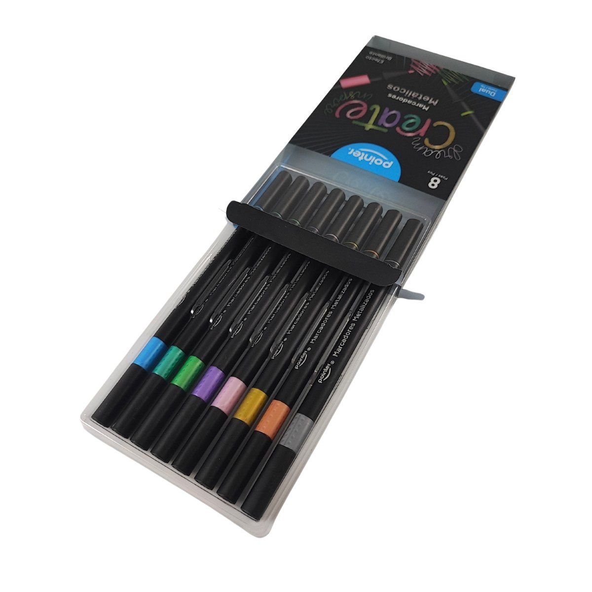 POINTER - Marcadores Pointer X 8 Colores Metalizados Doble Punta