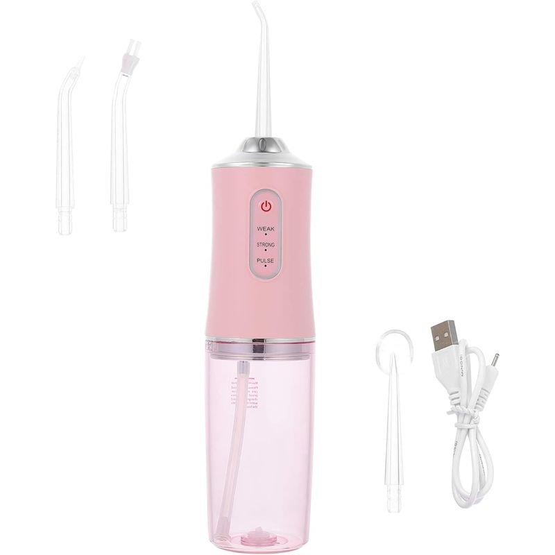 GENERICO - Set Dental Oral Irrigador Impermeable Limpiador de Dientes Rosa