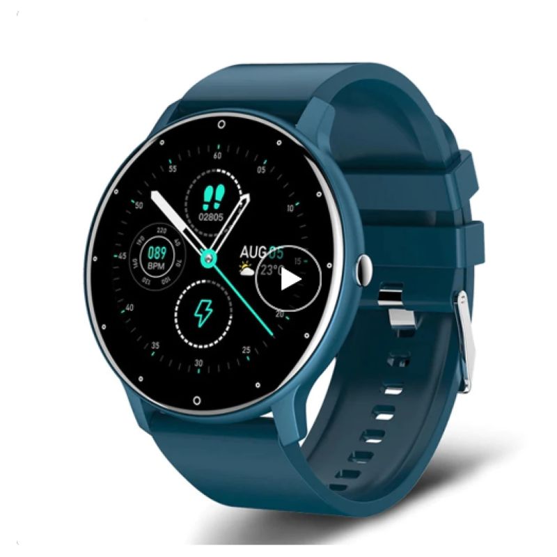 GENERICO - Smartwatch Genérica Zl02 Caja Blanca Malla Azul De Silicona