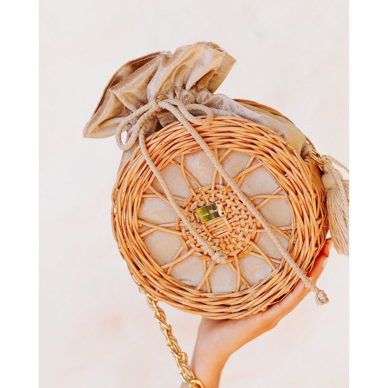 CLAUDIA MORELLI DISEÑOS - Bolso Lirio mimbre natural_.
