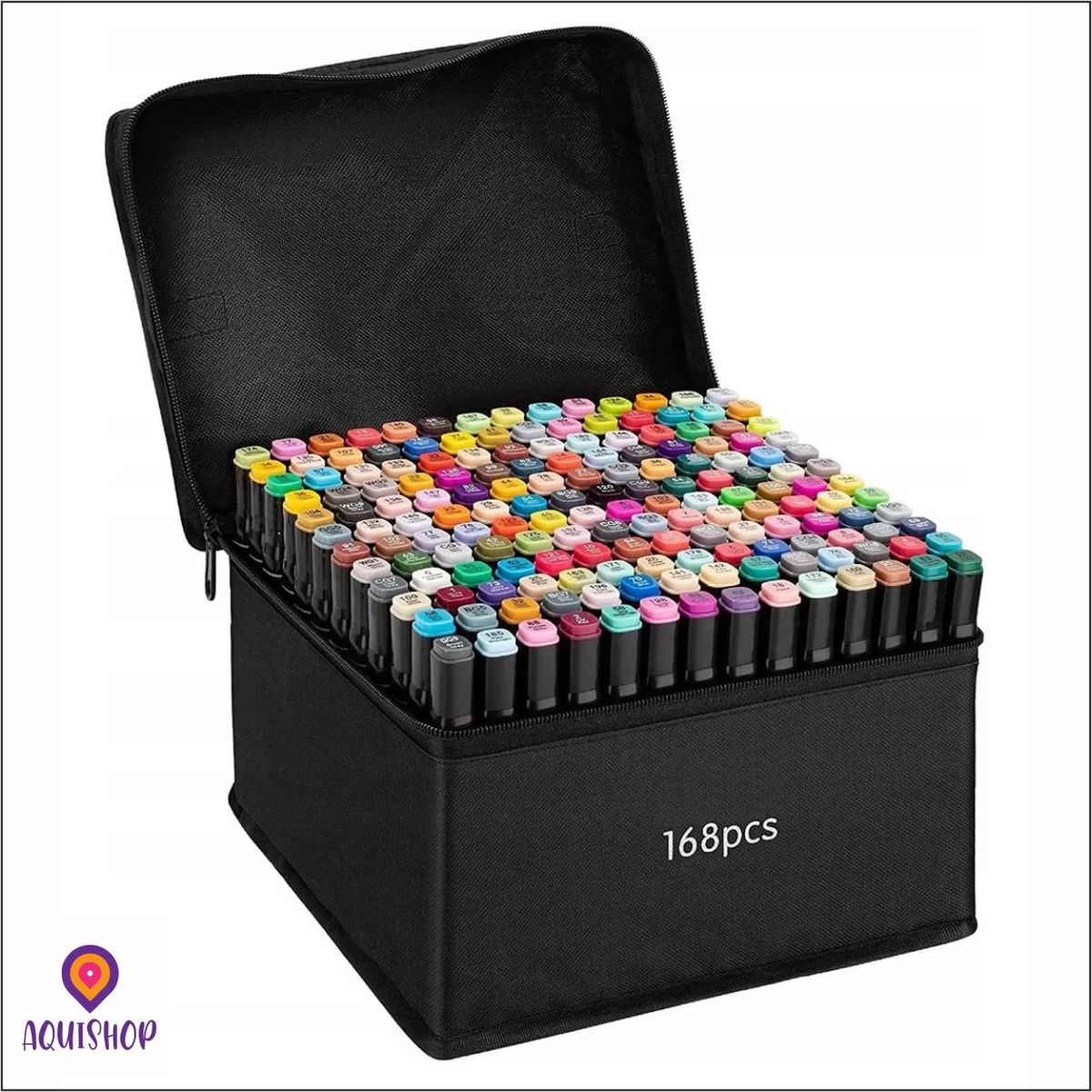 GENERICO - Set De Plumones 168 Marcadores Plumones Doble Punta Estuche