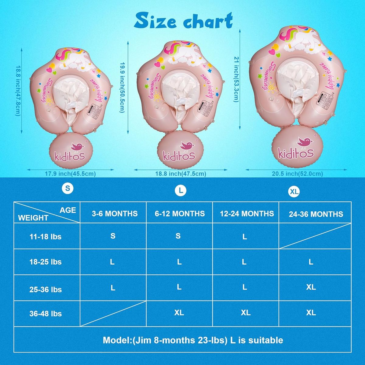 GENERICO - Flotador Bebé Con Toldo Protector Solar UPF50+ 24 - 36 meses