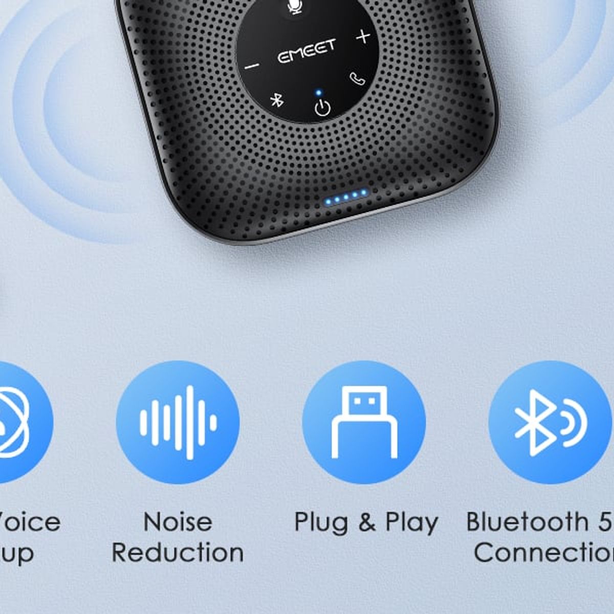 GENERICO - Micrófono Altavoz de Conferencia Inalámbrico Bluetooth Emeet M0 Plus
