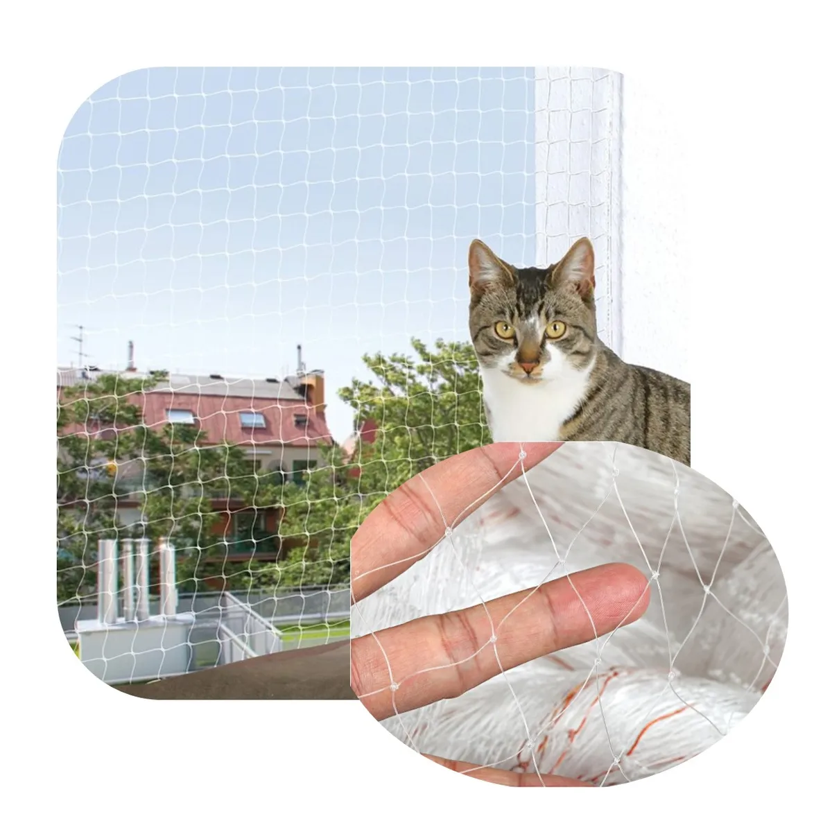 GENERICO - Kit Malla Seguridad 10m X 180m balcones ventanas cerramiento