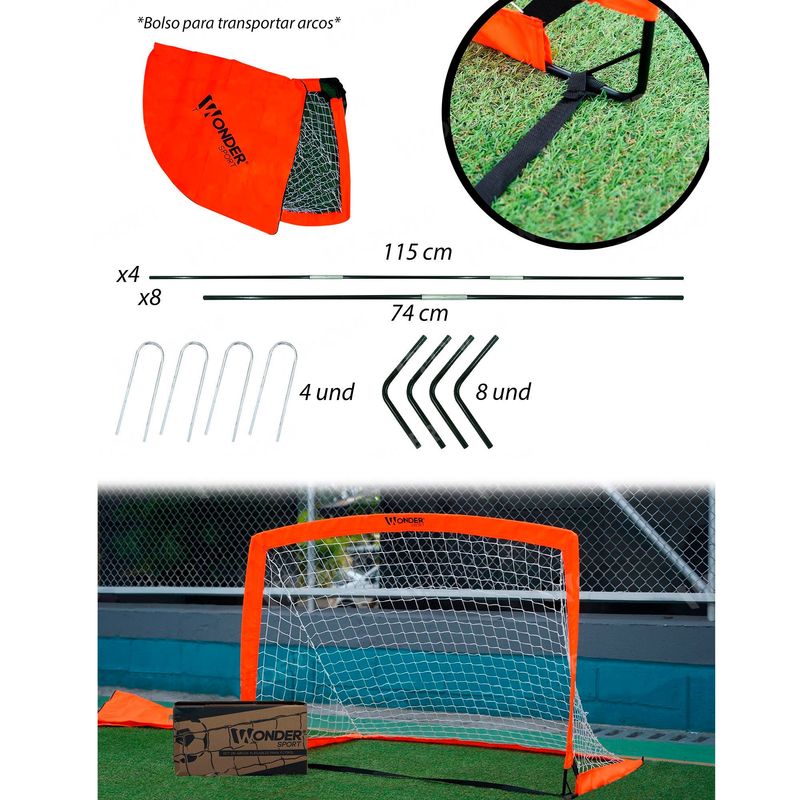 GENERICO - Arco Porteria De Microfutbol Portatil x 2 Unidades
