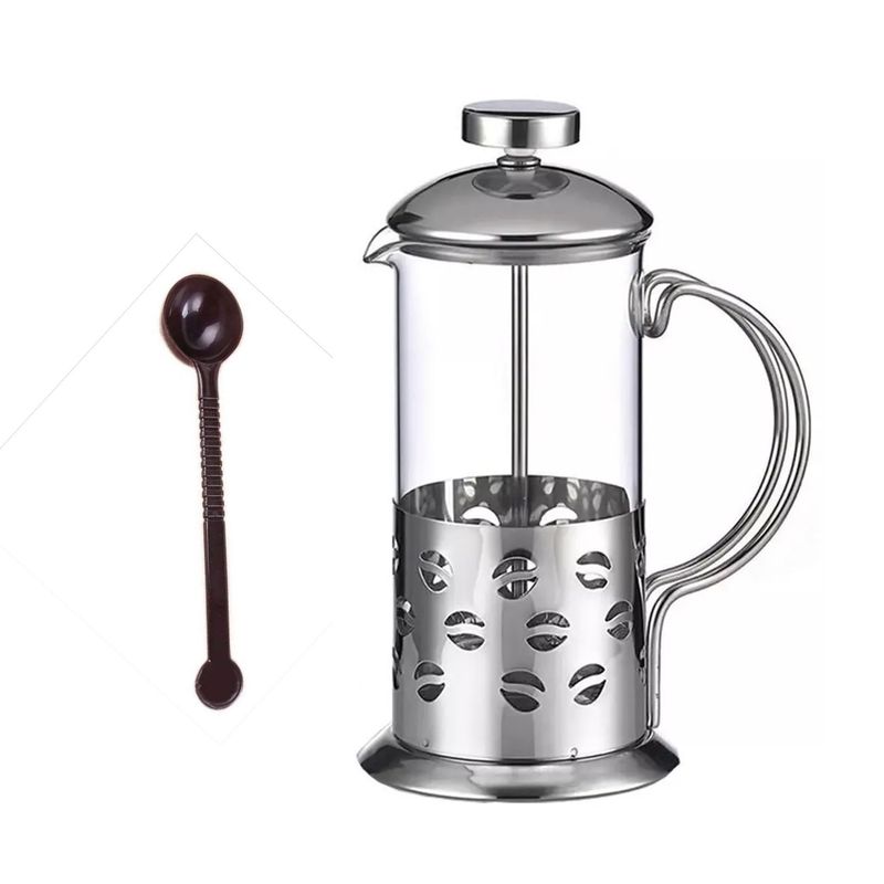 GENERICO - Cafetera Prensa Francesa Vidrio/acero Inox. 600ml - 4 Tazas