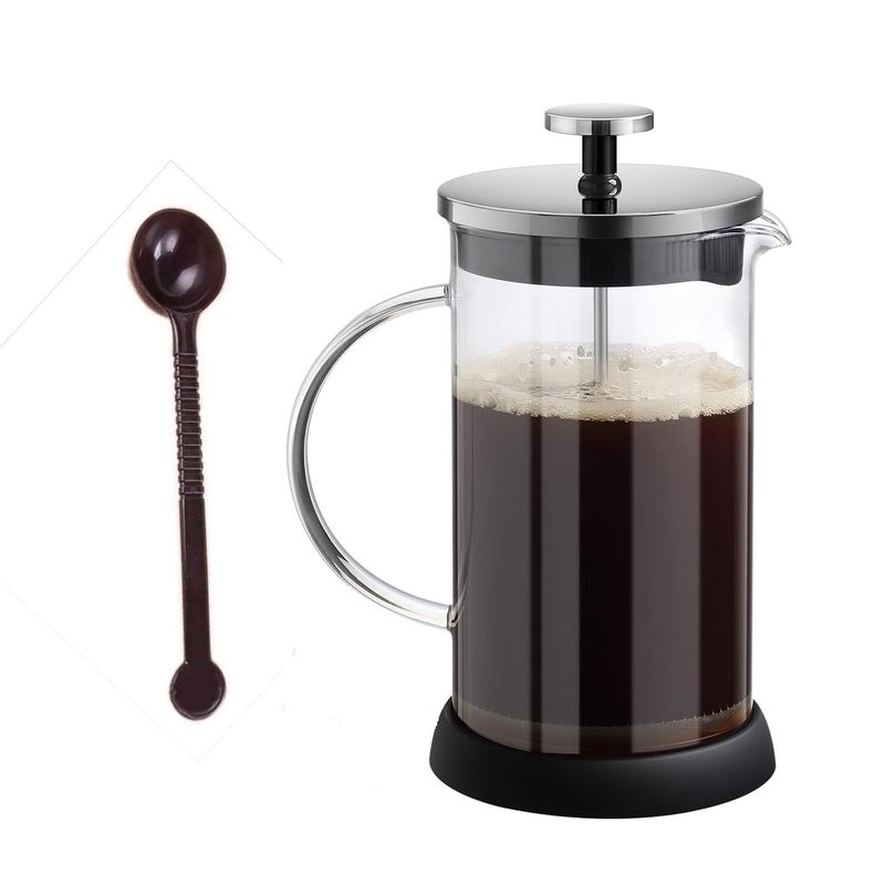 GENERICO - Prensa Francesa Cafetera Vidrio Borosilicato 350ml - 2 Tazas