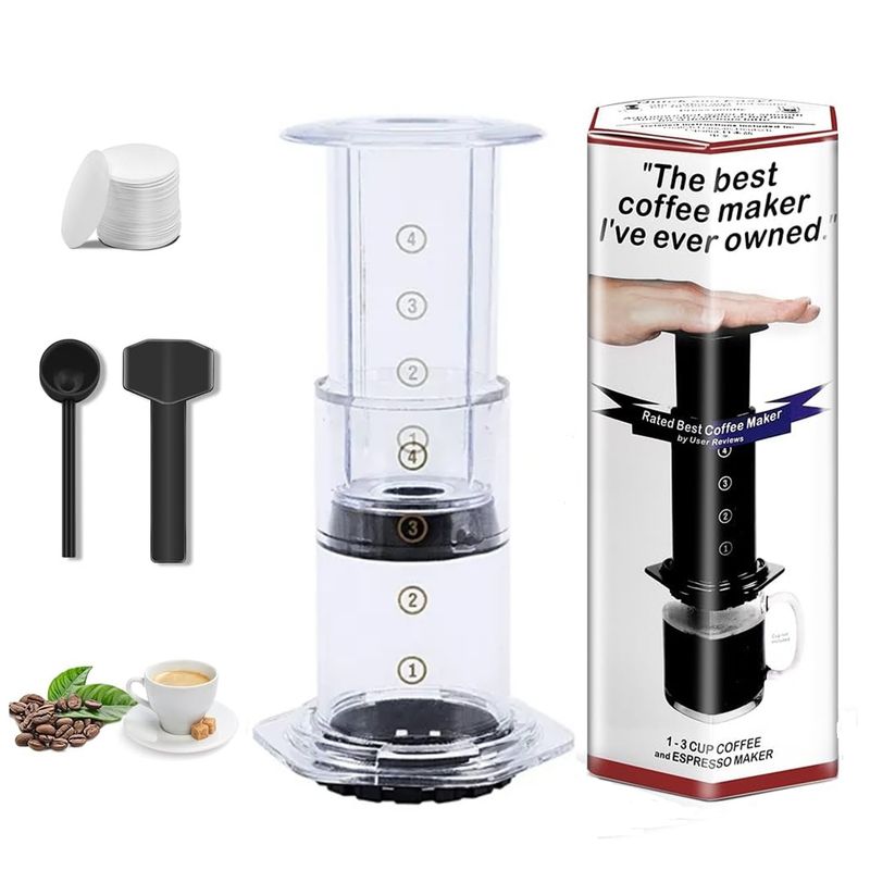 GENERICO - Aeropress Cafetera Método Aire Presión 350 Filtros + Acceso