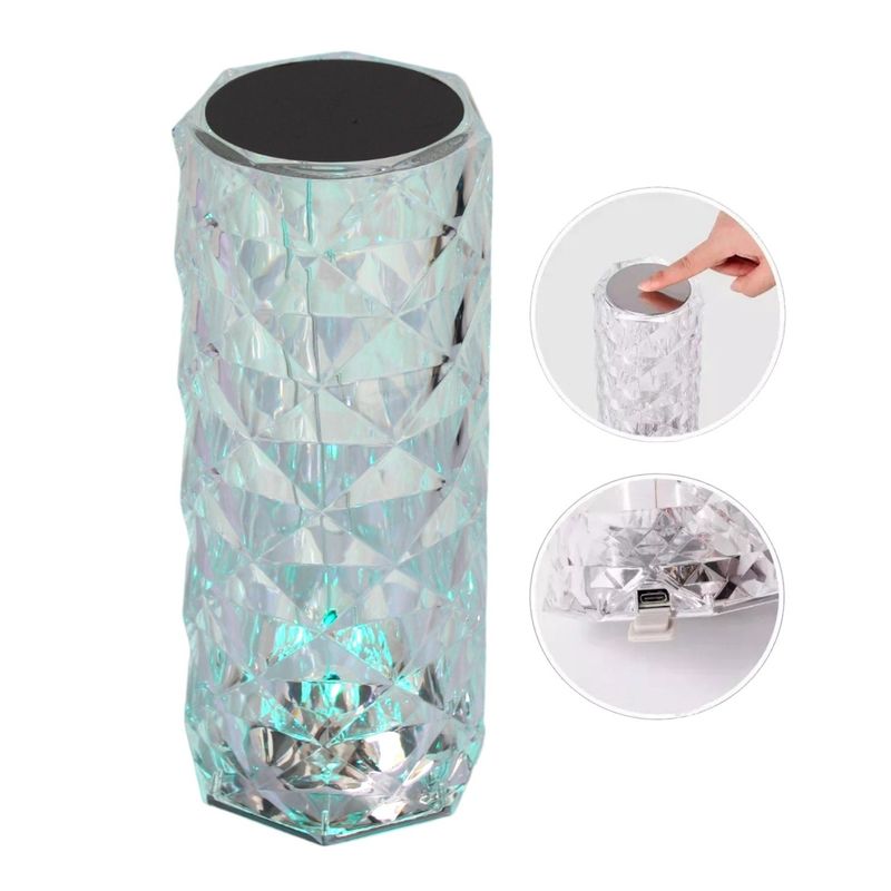 GENERICO - Lampara LED de Cristal con Control Tactil y Remoto