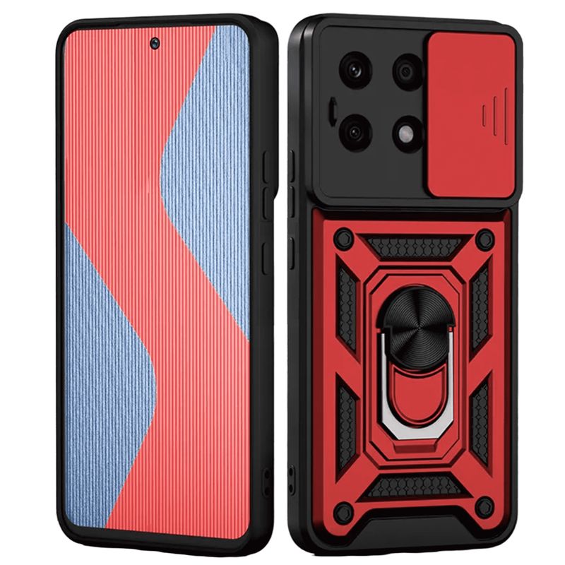 GENERICO - Funda Estuche Case Slider Compatible Con Xiaomi Note 13 Pro 5G Rojo