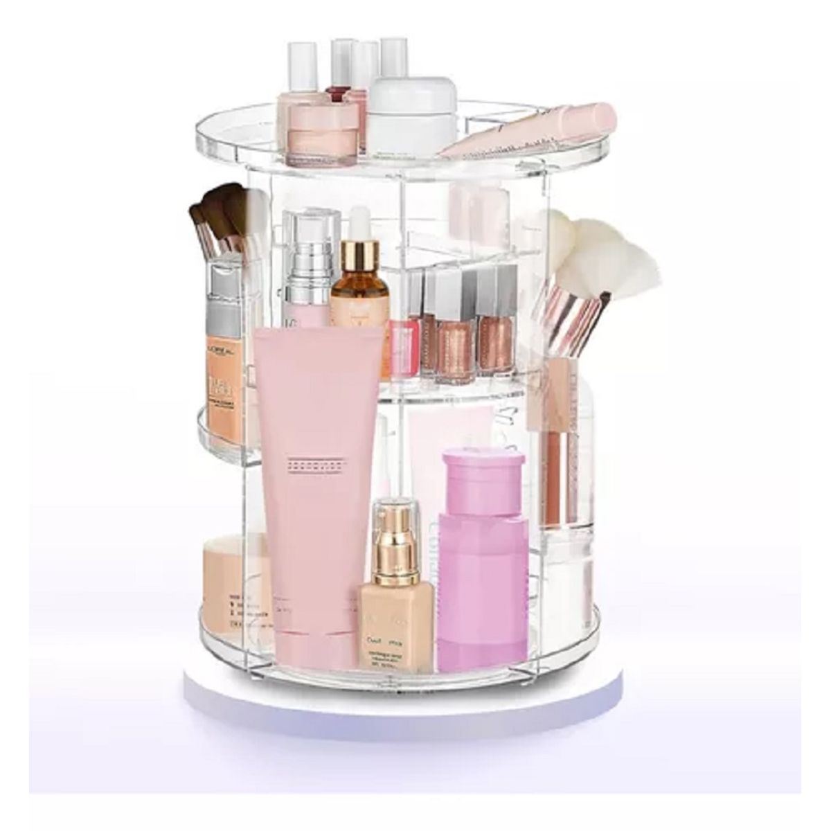 GENERICO - Percol 360 - Organizador De Maquillaje Acrílico, 4 Bandeja.