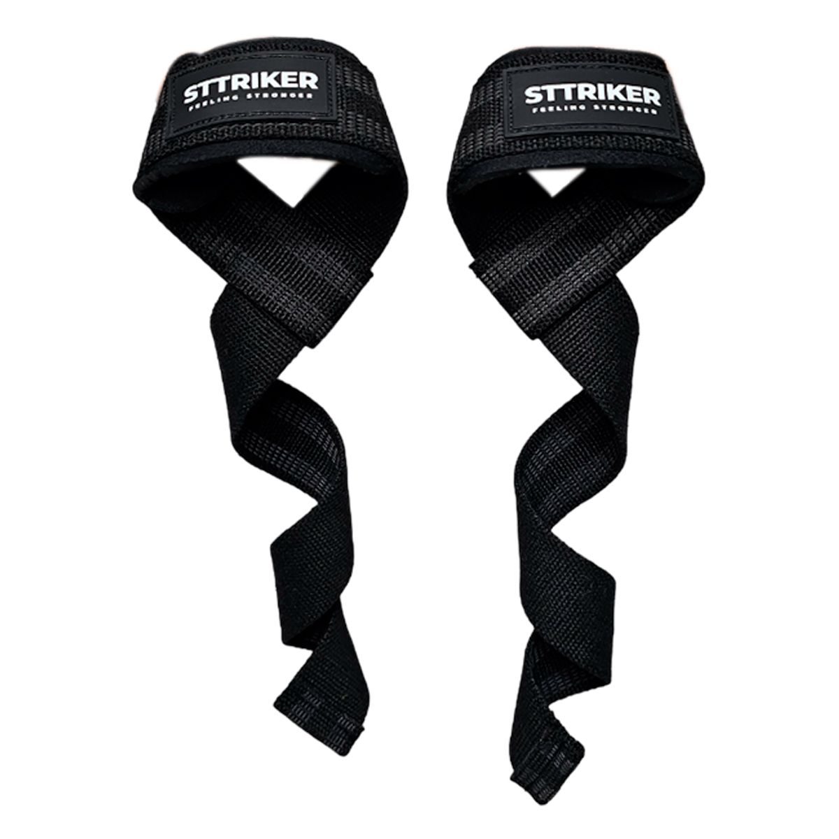 GENERICO - Kit X2 Straps Levantamiento Pesas Correas Gimnasio NEGRO AMA
