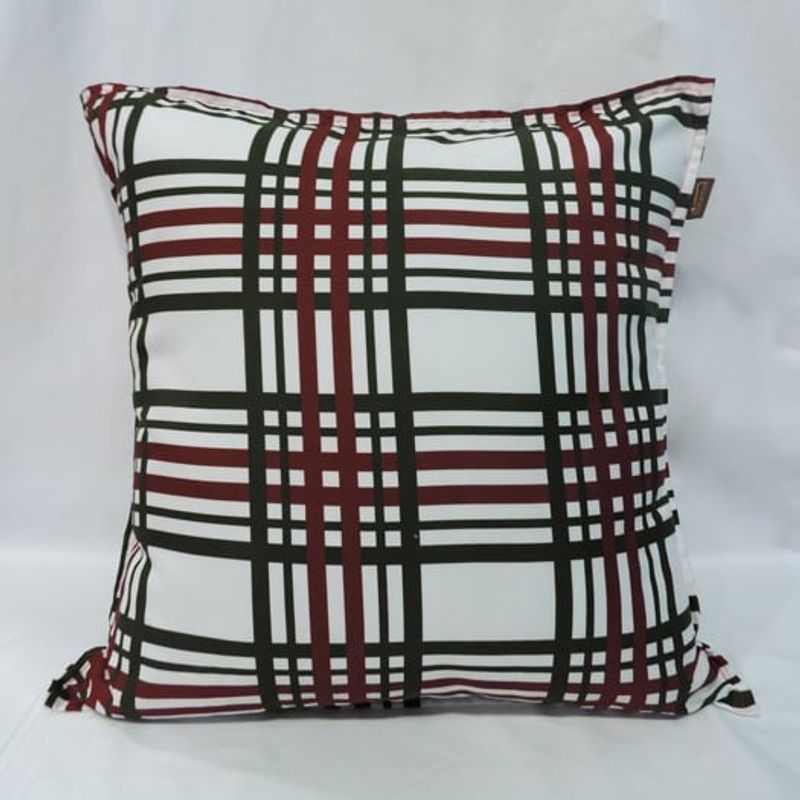 TALAMO HOGAR - Forro cojín navidad cuadros blancos 45 x 45 CM
