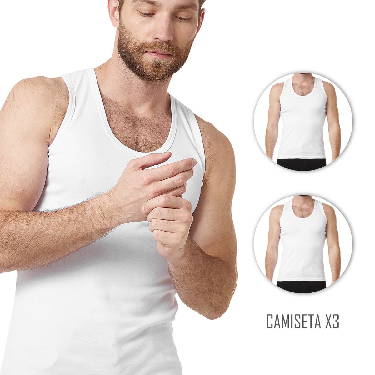 SANTANA - Combo X3 Camiseta Esqueleto Hombre Santana Blanco