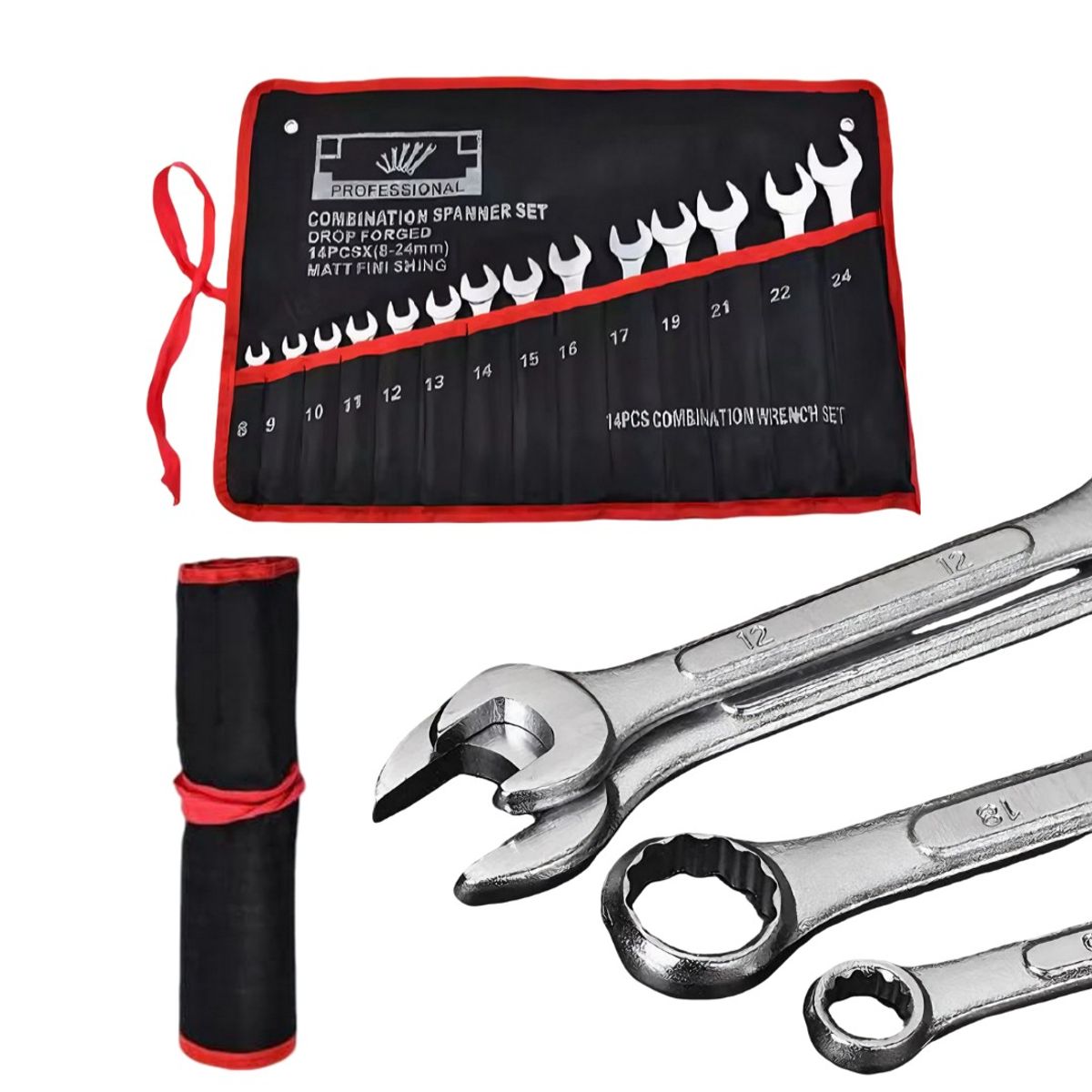 GENERICO - Juego De Llaves Inglesas, Llave De 14 Piezas