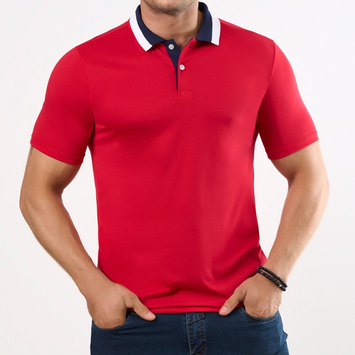 CROYDON - Camiseta Polo Lucas Rojo Croydon para Hombre