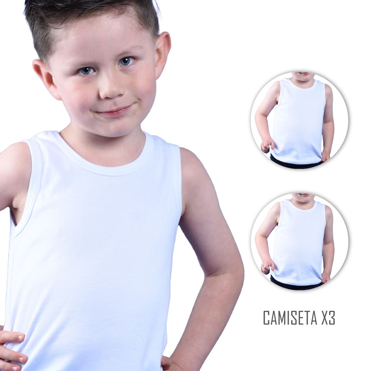 SANTANA - Combo X3 Camiseta Esqueleto Niño Santana Blanco