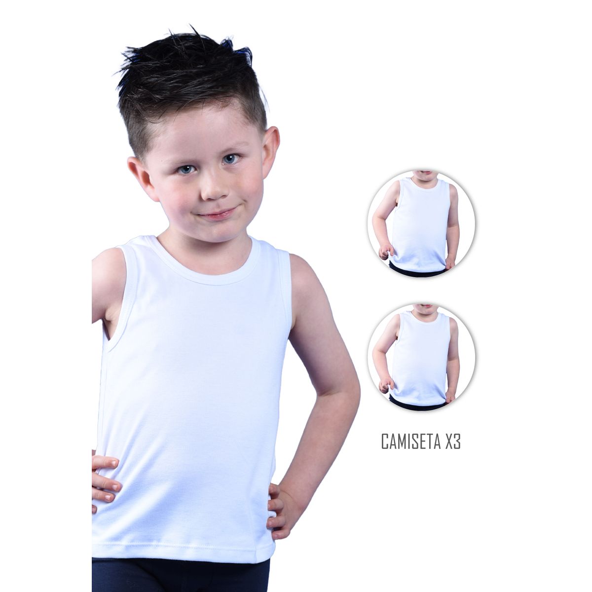 SANTANA - Combo X3 Camiseta Esqueleto Niño Santana Blanco